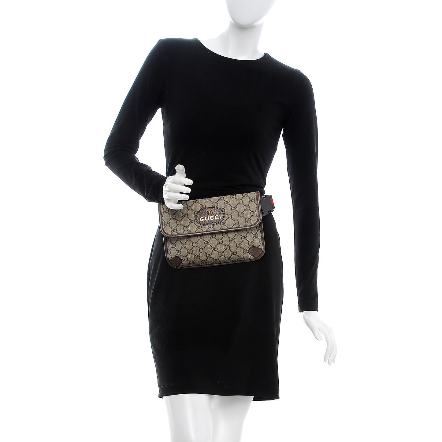 GG Supreme Monogram Neo Vintage Web Belt Bag Brown