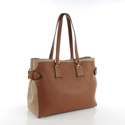 Burberry Heritage Grain Smooth Calfskin Large Clarborough Tote Taupe Brown 3 of 8