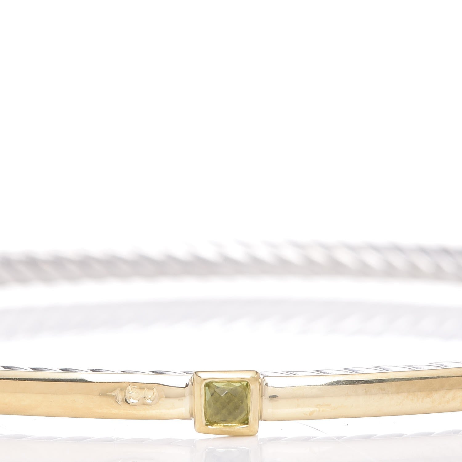 David Yurman Sterling Silver 18K Yellow Gold Peridot Confetti Bangle 5 of 5