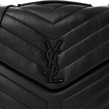 Saint Laurent Calfskin Y Quilted Monogram Monochrome Medium Loulou Chain Satchel Black 8 of 14