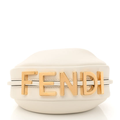 Fendi Vitello Grace Matte Nano Fendigraphy Hobo Charm White Ice 10 of 10
