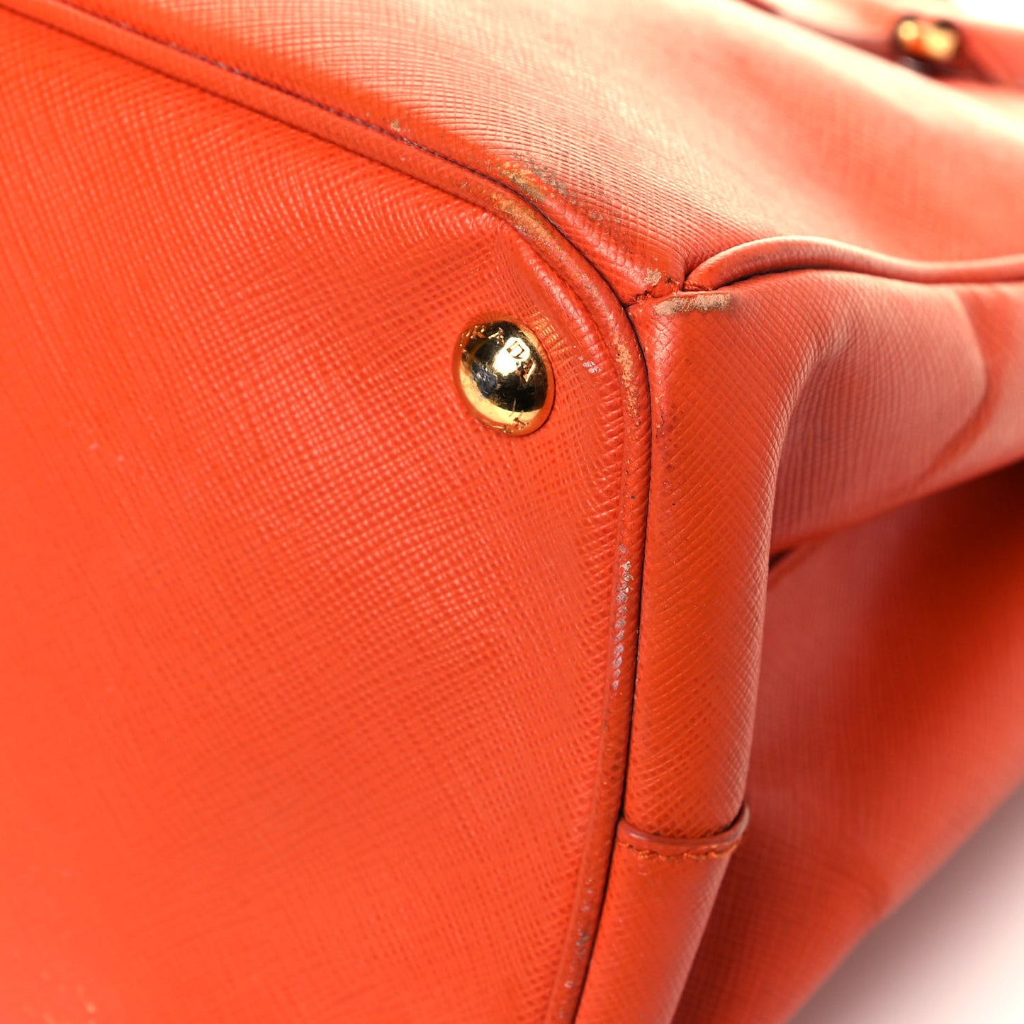 Saffiano Lux Medium Double Zip Tote Papaya