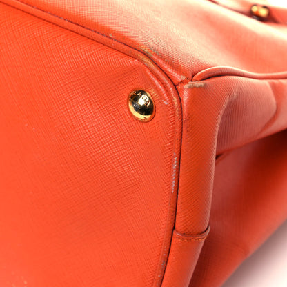 Prada Saffiano Lux Medium Double Zip Tote Papaya 10 of 16
