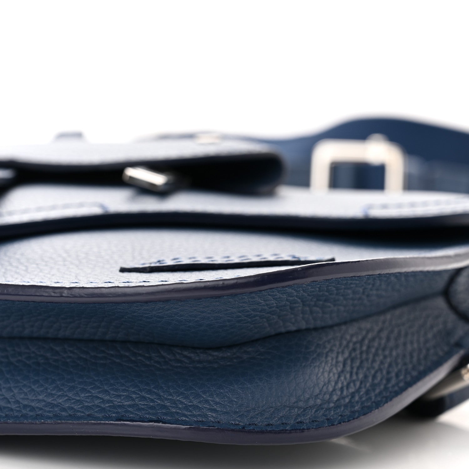 Christian Dior Grained Calfskin Saddle Pouch Blue 10 of 10