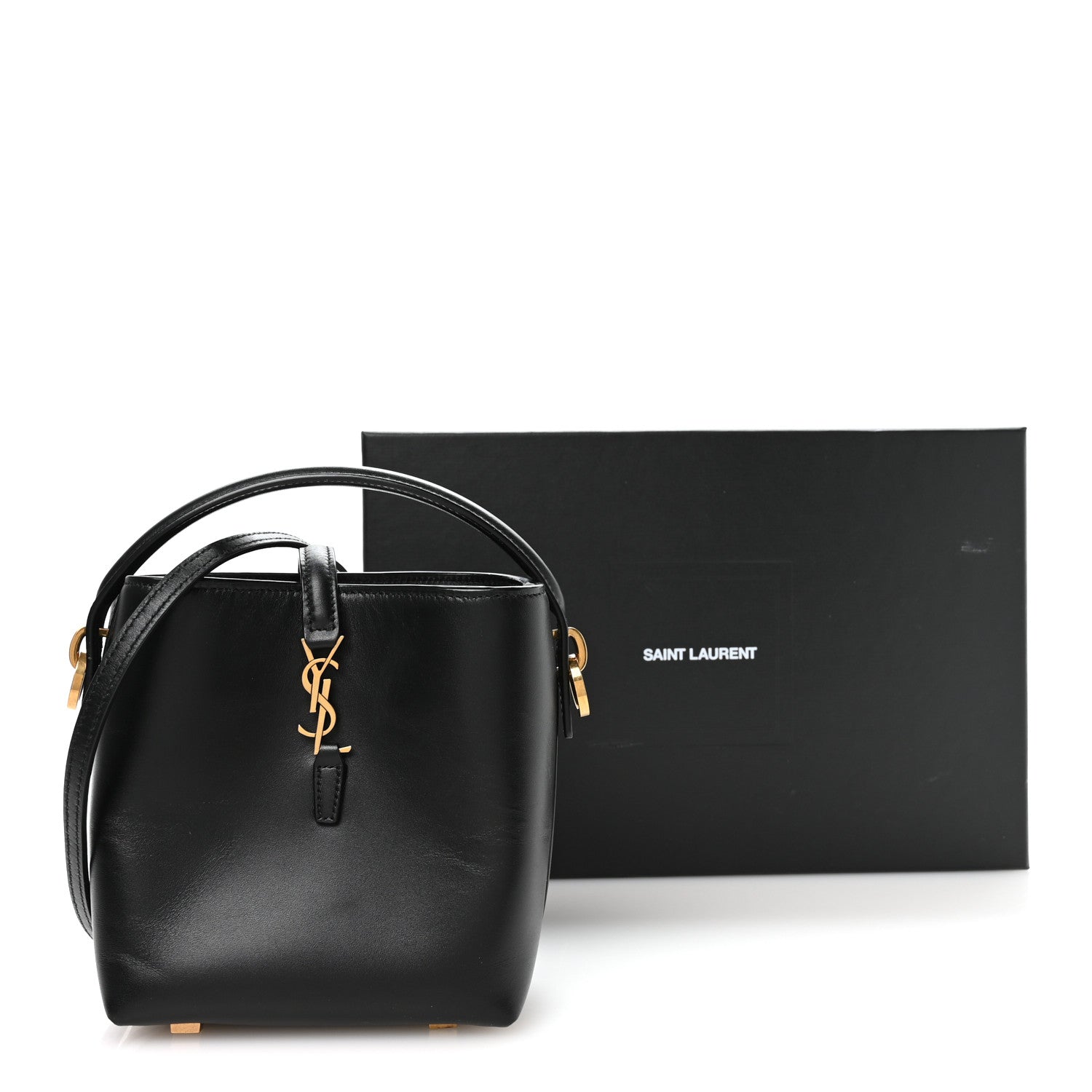 Saint Laurent Shiny Calfskin Le 37 Mini Bucket Bag Black 11 of 11