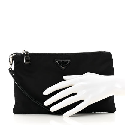 Prada Re-Nylon Saffiano Pouch Wristlet Black 2 of 6