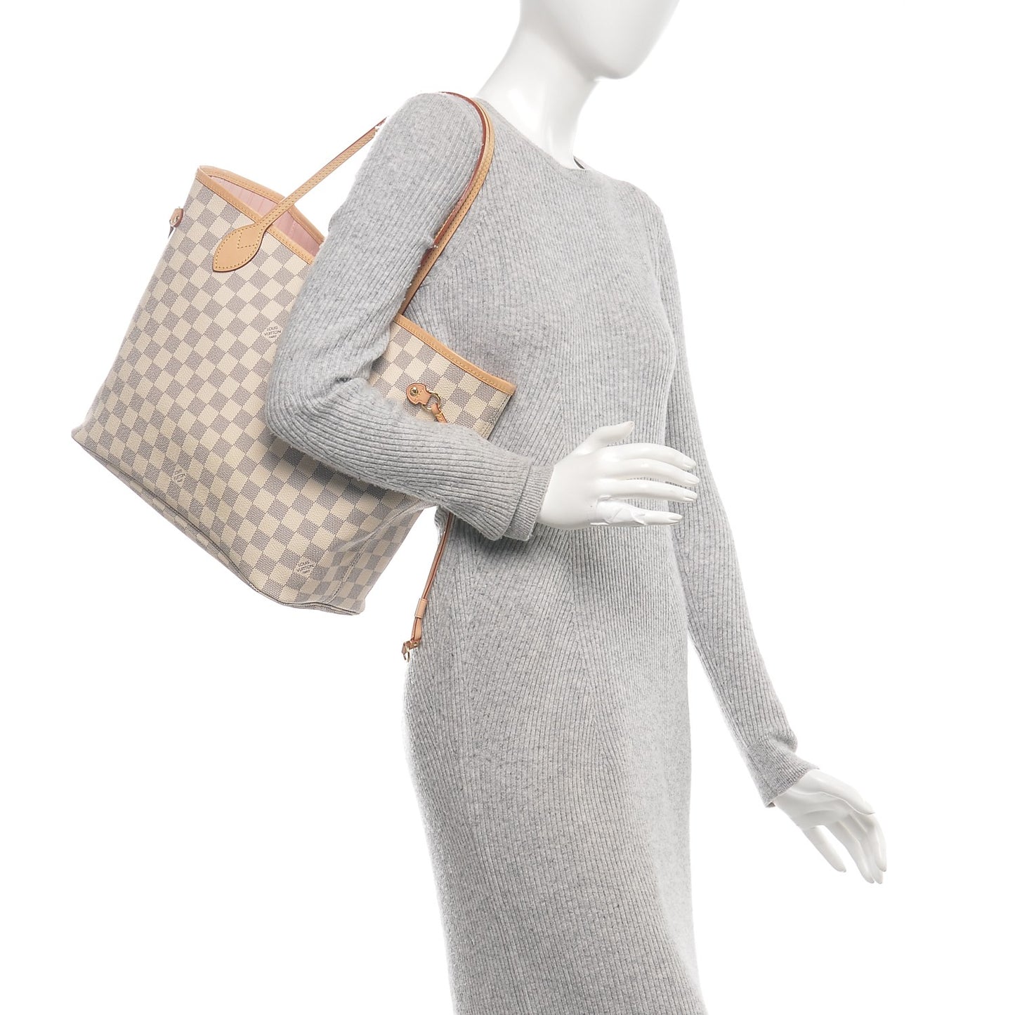 Damier Azur Neo Neverfull MM Rose Ballerine