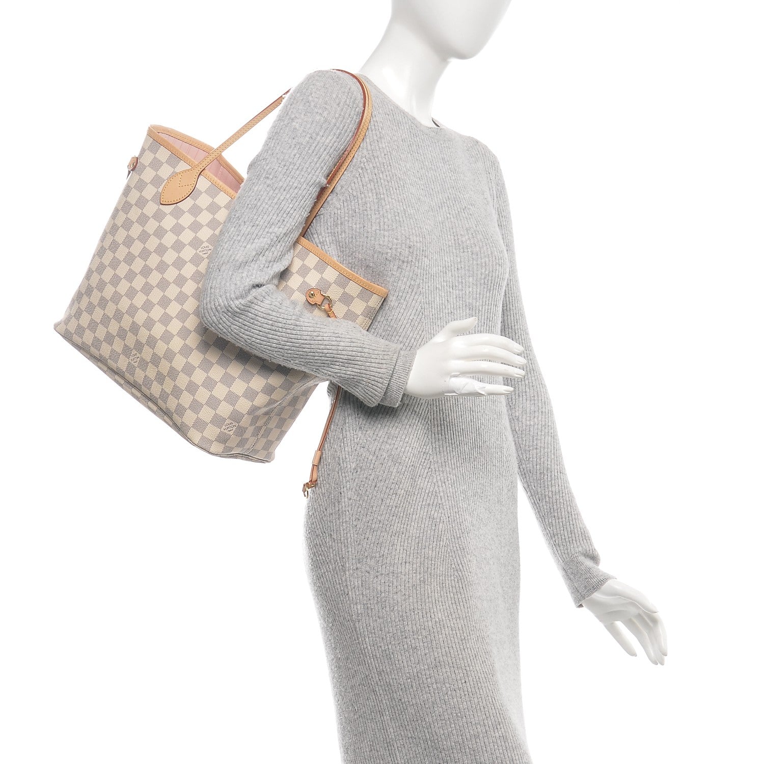 Louis Vuitton Damier Azur Neo Neverfull MM Rose Ballerine 2 of 6