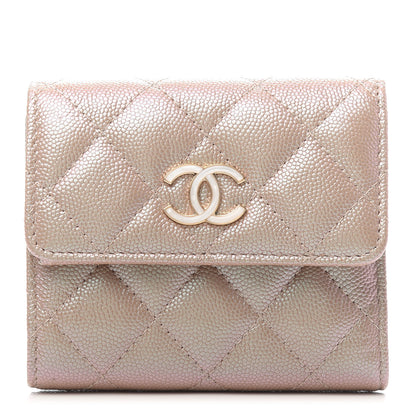 Chanel Iridescent Caviar Quilted Small Flap Wallet Beige 1 of 14