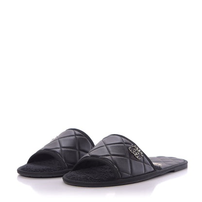 Chanel Lambskin CC Flat Mules S Black 2 of 11