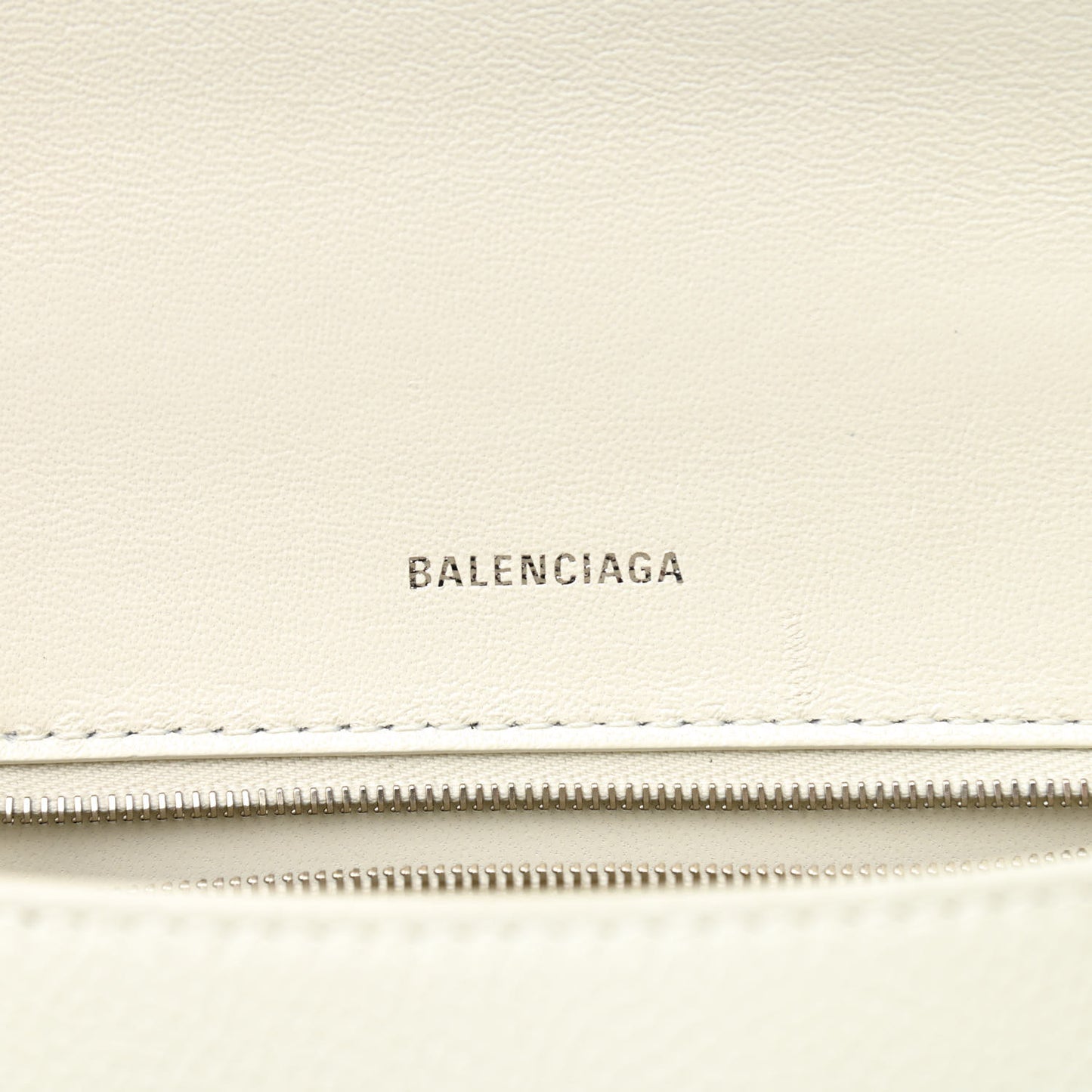 Grained Calfskin Small Hourglass Top Handle Bag White