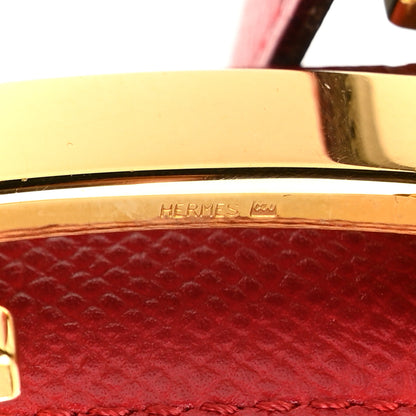Hermes Box Courchevel 32mm H Belt 70 28 Black Rouge Garance 6 of 7