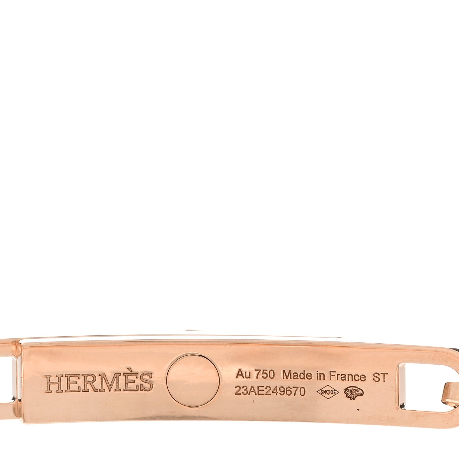 Hermes 18K Rose Gold Diamond Pave PM Kelly Chaine Bracelet ST 3 of 4
