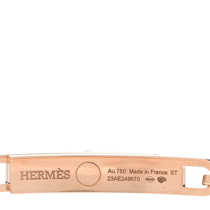 Hermes 18K Rose Gold Diamond Pave PM Kelly Chaine Bracelet ST 3 of 4
