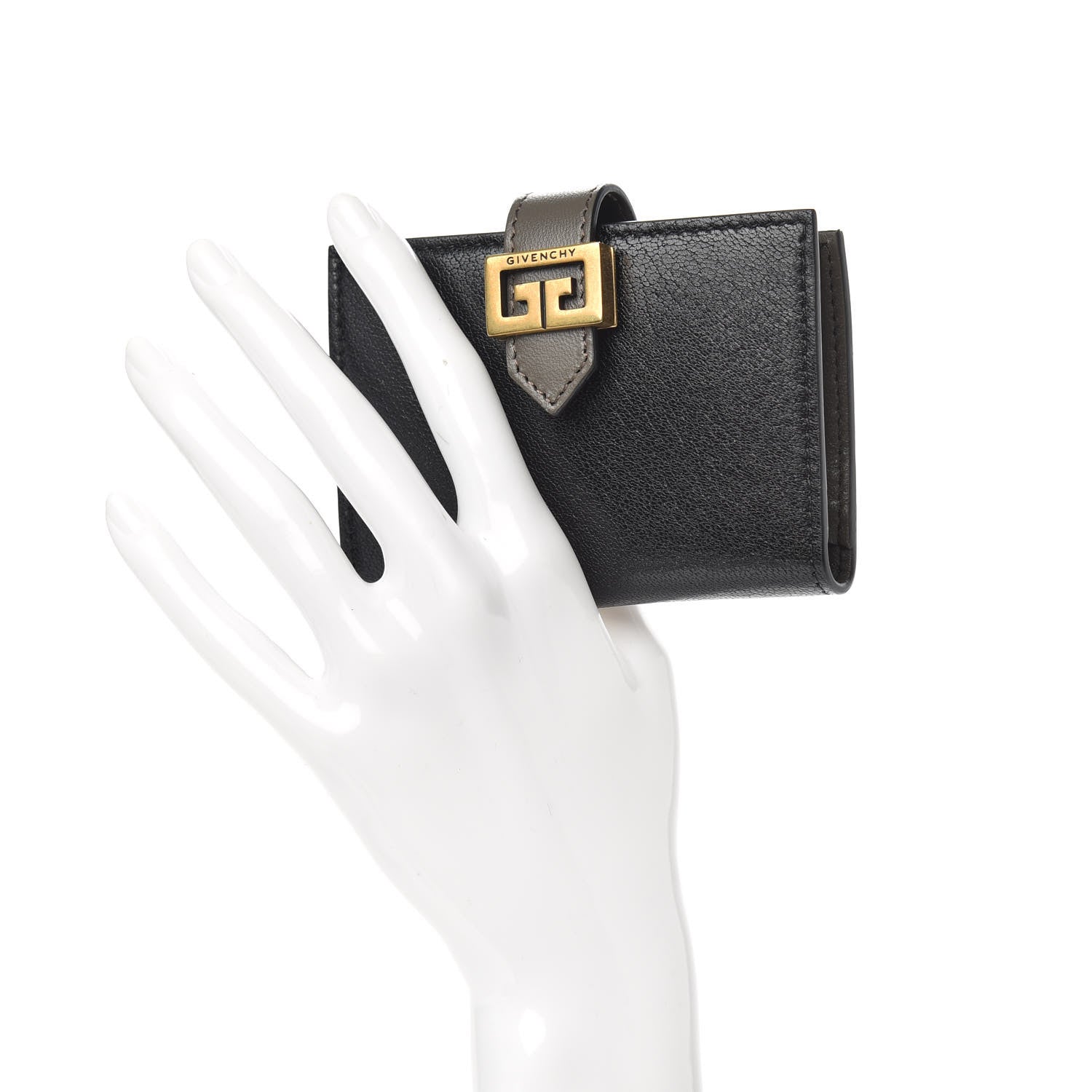 Givenchy Sugar Goatskin GV3 Wallet Black Grey 2 of 7