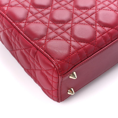 Christian Dior Lambskin Cannage Small Lucky Badges My Lady Dior Red 9 of 14
