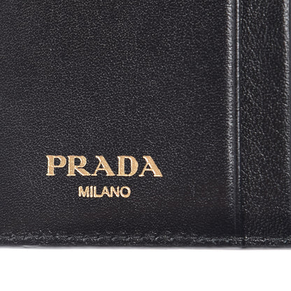 Prada Vitello Move Bow Compact Wallet Black 6 of 7