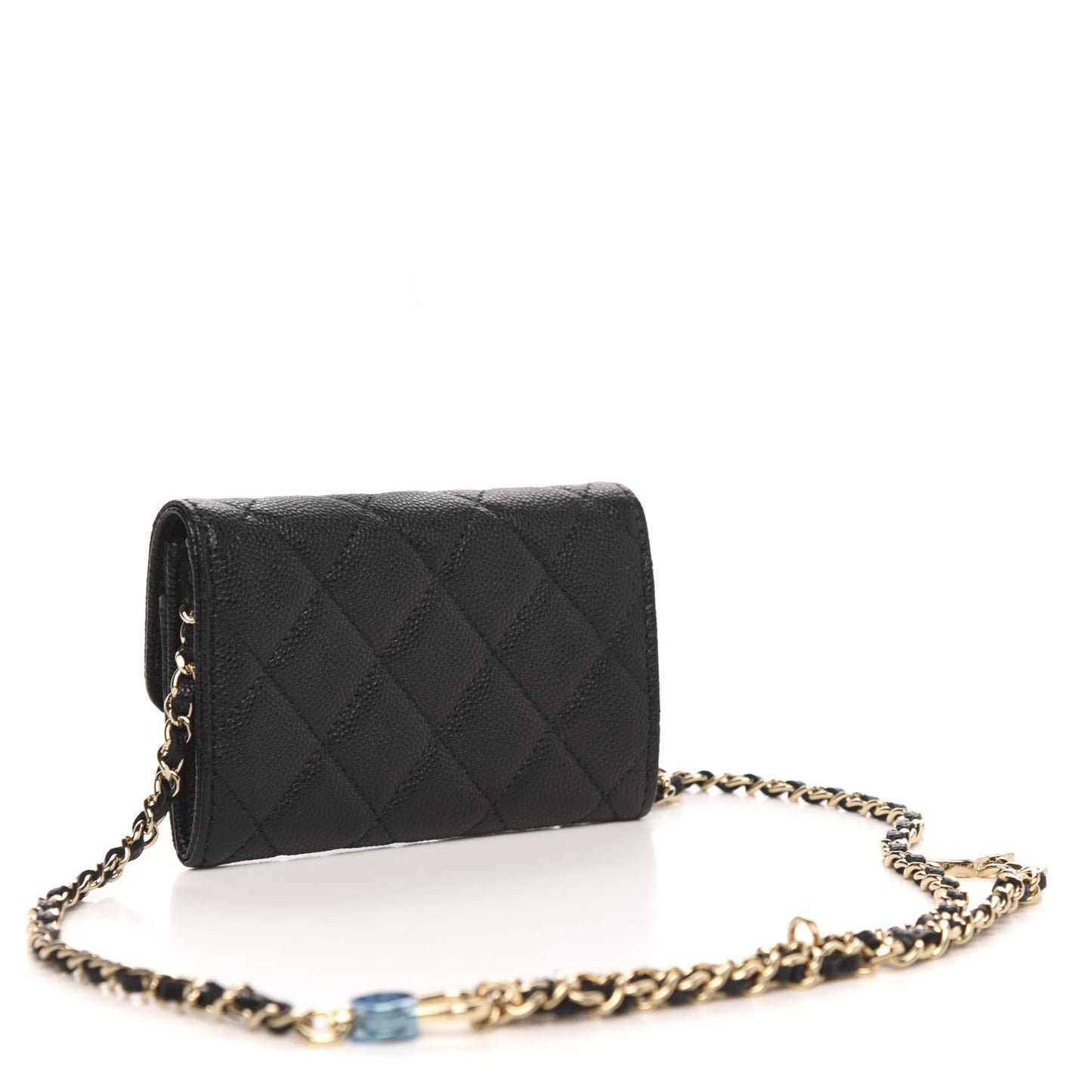 Caviar Quilted Flap Classic Belt Bag Black