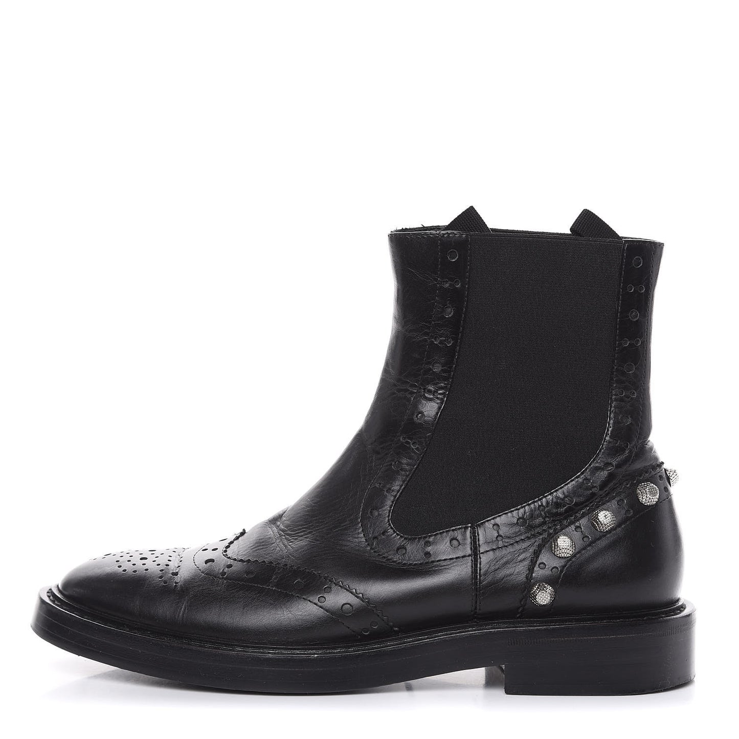 Calfskin Womens Studded Chelsea Boots 40 Black