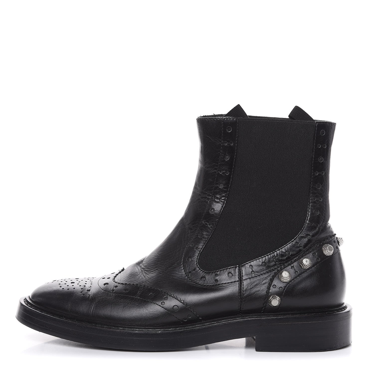 Balenciaga Calfskin Womens Studded Chelsea Boots 40 Black 1 of 10