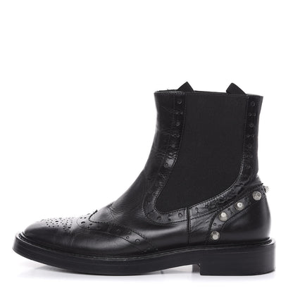 Balenciaga Calfskin Womens Studded Chelsea Boots 40 Black 1 of 10