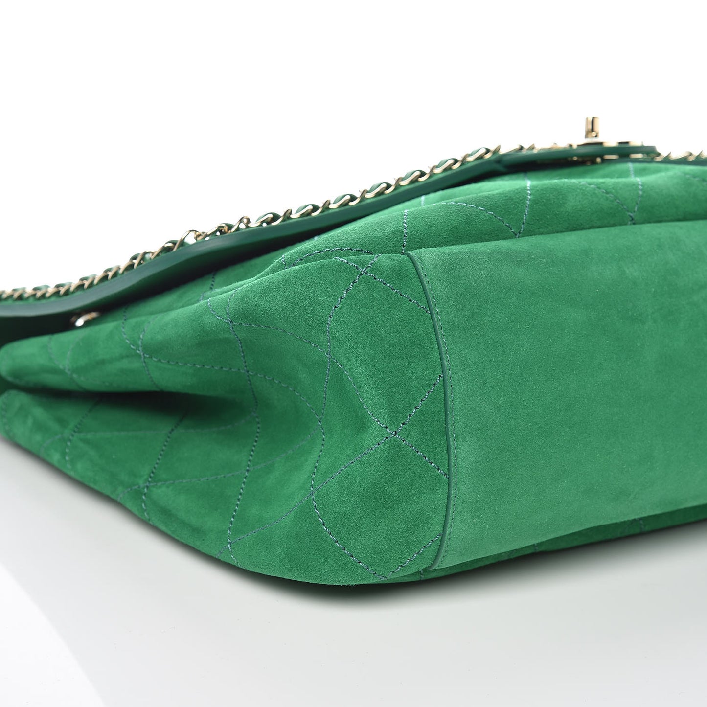 x Pharrell Williams Suede Lambskin XXL Flap Bag Green
