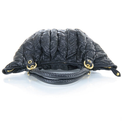 Miu Miu Nappa Leather Large Patchwork Tote Black 4 of 12