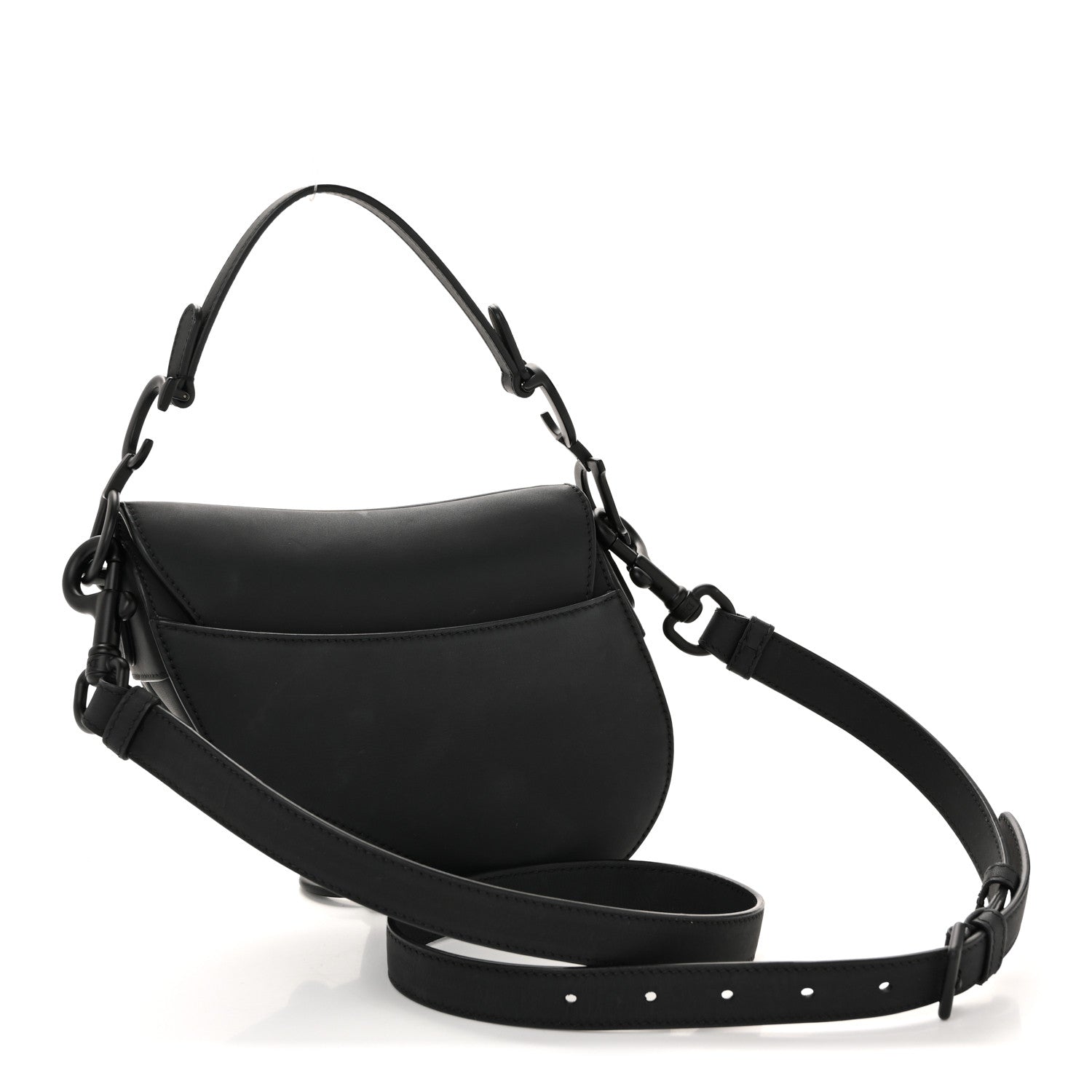 Christian Dior Ultra Matte Calfskin Mini Saddle Bag With Strap Black 3 of 14