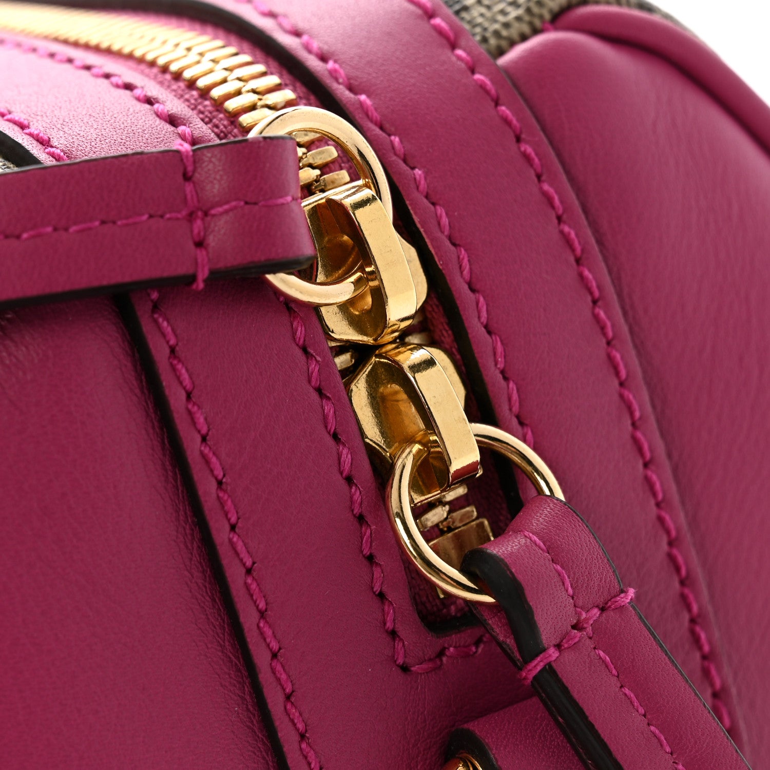 Gucci GG Supreme Monogram Moon Calfskin Small Boston Beige Ebony Hibiscus Red New Rosette 12 of 13