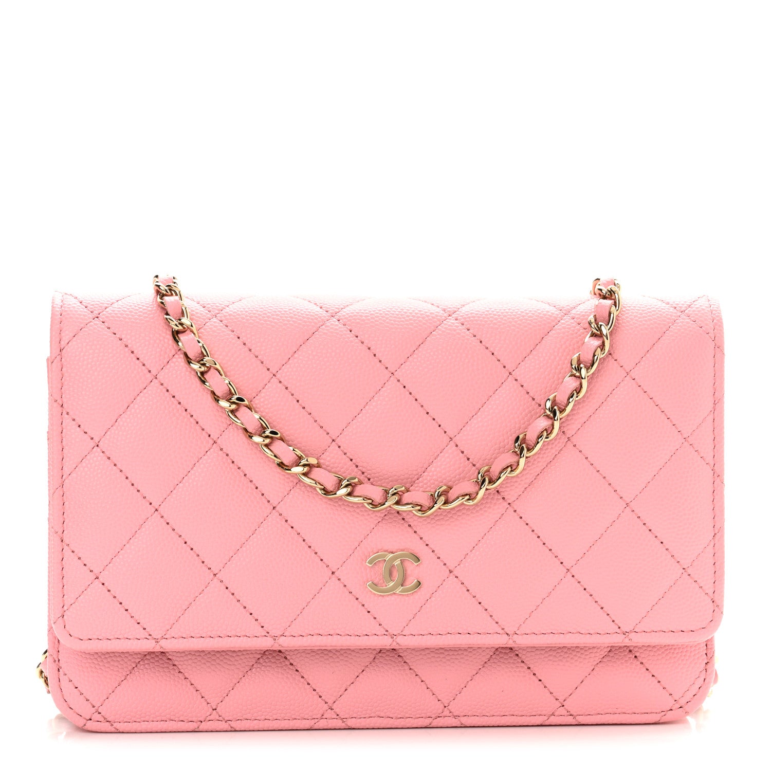 Chanel Caviar Quilted Wallet On Chain WOC Pink 1 of 12