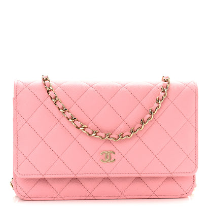 Chanel Caviar Quilted Wallet On Chain WOC Pink 1 of 12