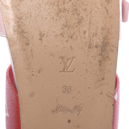 Louis Vuitton Monogram Giant Bom Dia Flat Mule Sandals 36 Rouge Rose 8 of 13