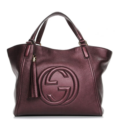 Gucci Metallic Cellarius Calfskin Medium Soho Shoulder Bag Classic Burgundy 1 of 10