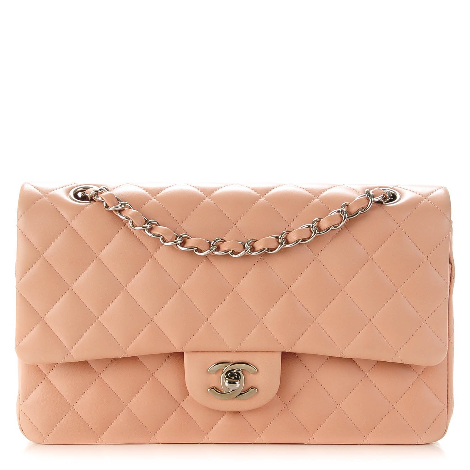 Chanel Lambskin Quilted Medium Double Flap Pink 1 of 9