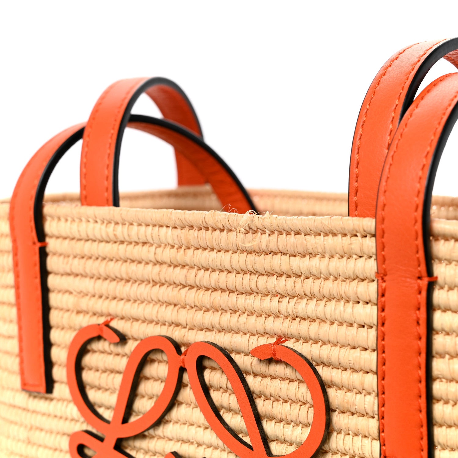 Loewe Raffia Square Mini Anagram Basket Tote Bag Natural 11 of 12