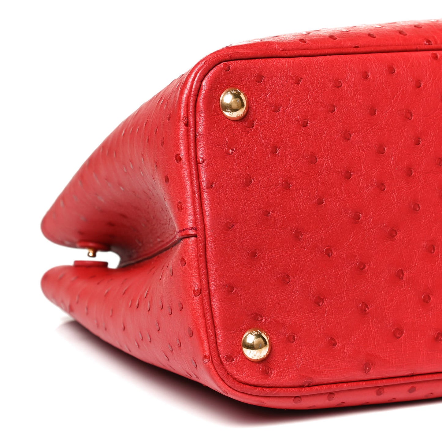 Ostrich Medium Double Bag Rosso
