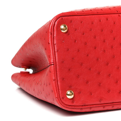 Prada Ostrich Medium Double Bag Rosso 9 of 10