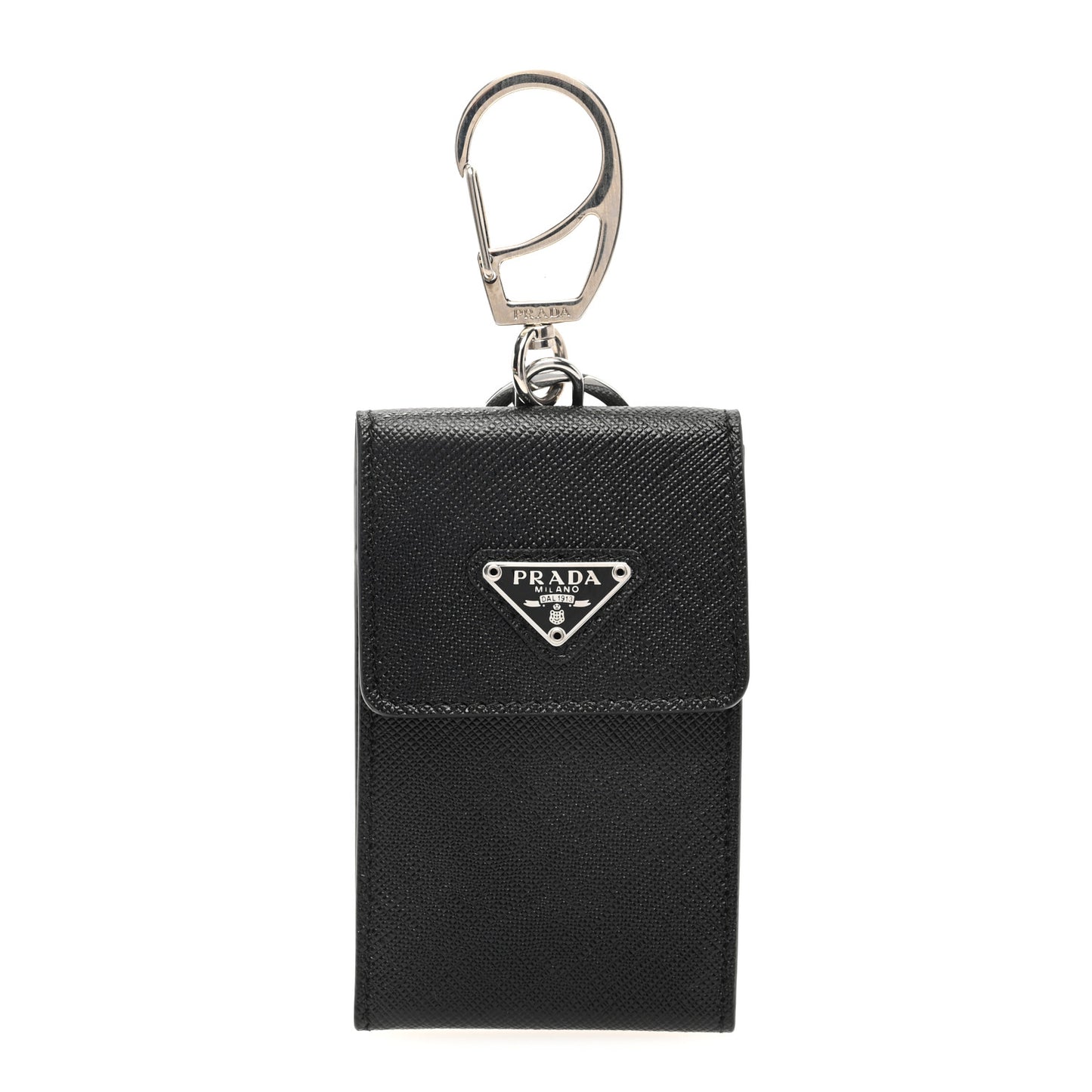 Saffiano Triangle Card Holder Keyring Black