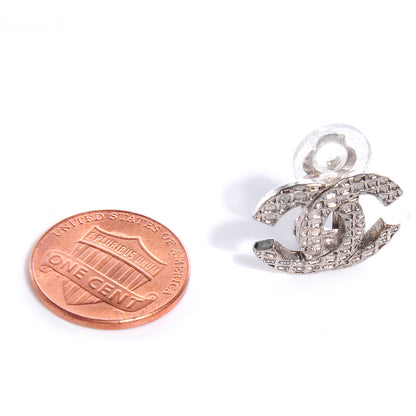 Chanel CC Clip On Earrings Silver 2 of 4