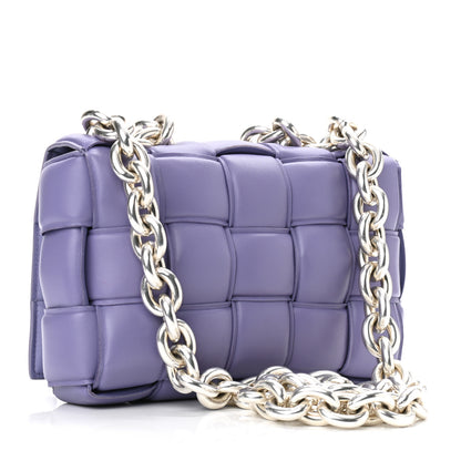 Bottega Veneta Lambskin Maxi Intreccio Padded Chain Cassette Crossbody Bag Lavender 2 of 10