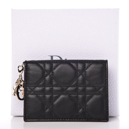 Christian Dior Lambskin Cannage Small Lady Dior Flap Card Holder Black 8 of 8