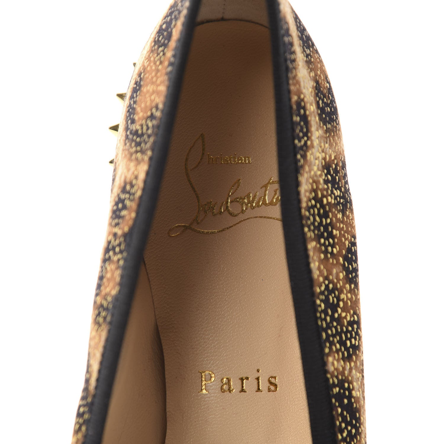 Christian Louboutin Lurex Leopard La Massine Flats 39 Black Gold 7 of 9