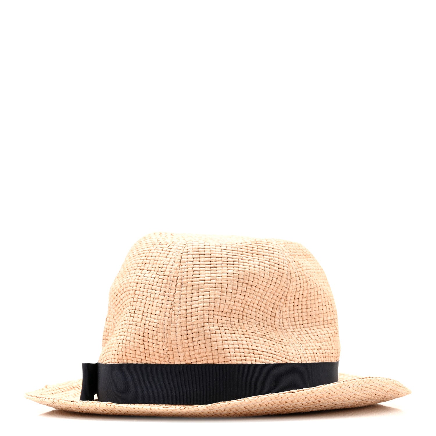 Gucci Straw Grosgrain Wide Brim Hat L Black 1 of 11