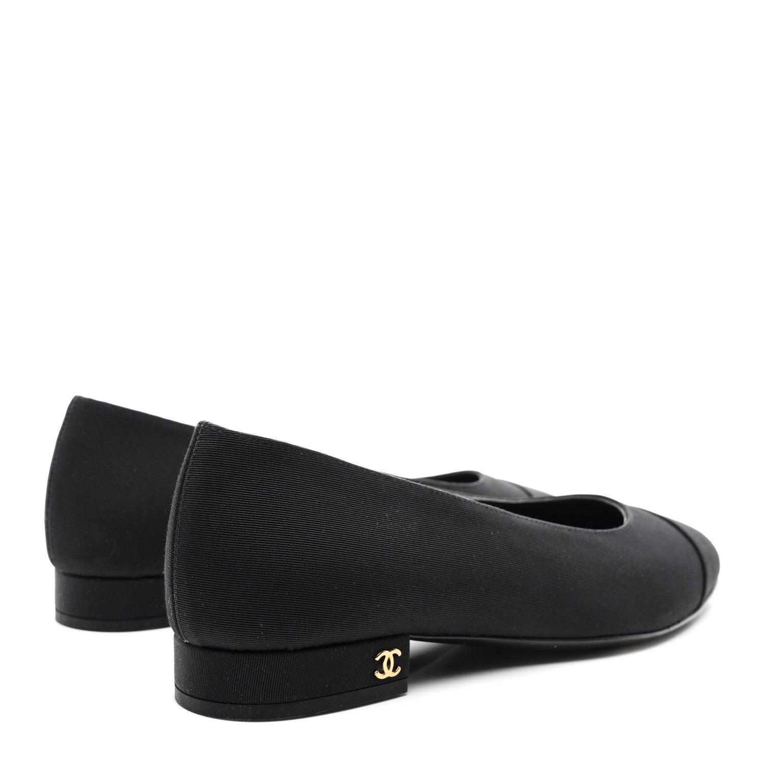 Chanel Grosgrain Cap Toe Uniform Ballerina Flats 37.5 Black 4 of 9