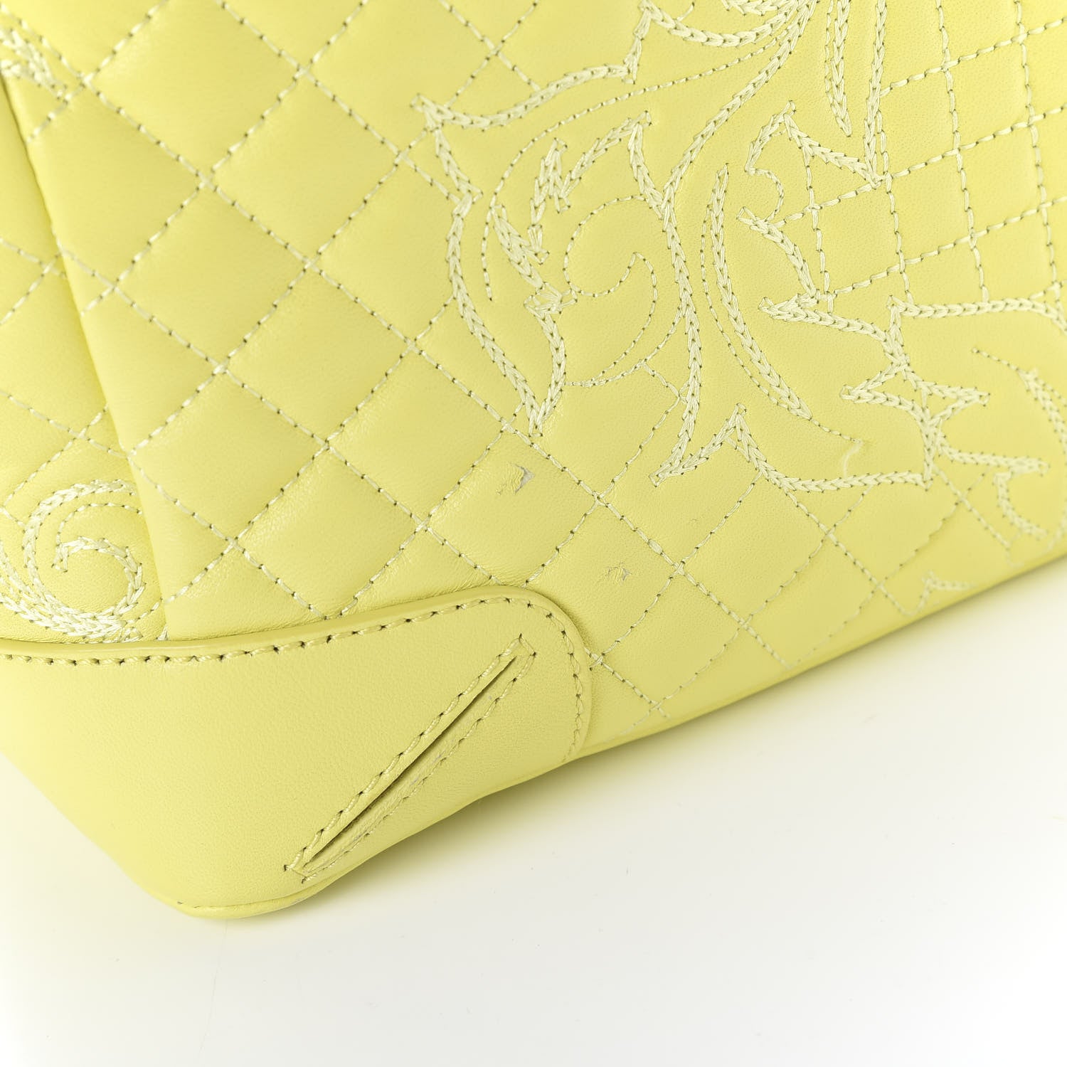 Versace Barocco Quilted Nappa Altea Vanitas Satchel Yellow 8 of 12