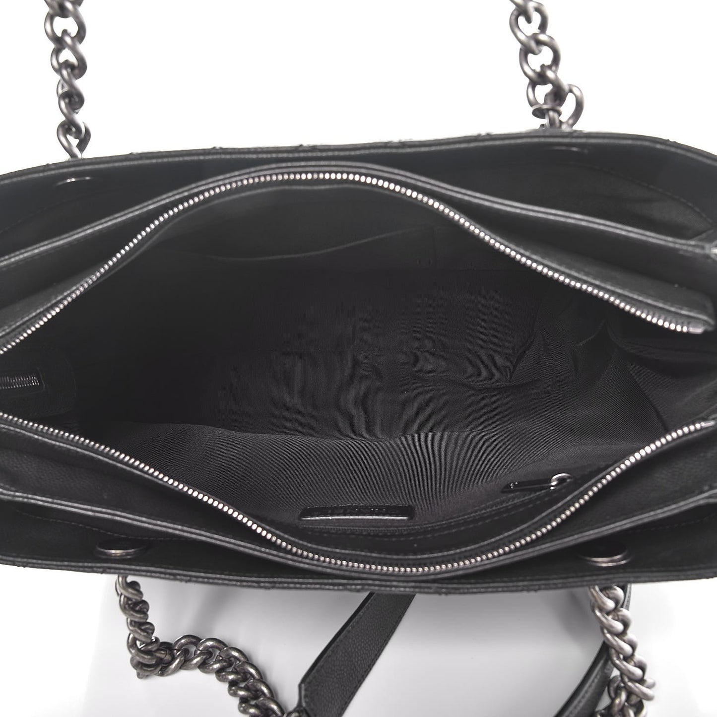 Caviar Quilted Medium Rock In Rome Tote Black