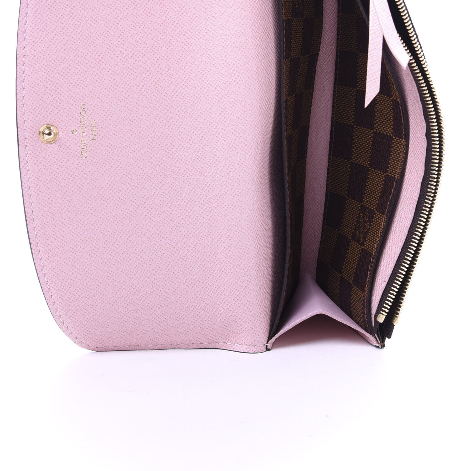 Louis Vuitton Damier Ebene Emilie Wallet Rose Ballerine 5 of 8
