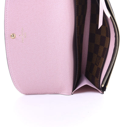 Louis Vuitton Damier Ebene Emilie Wallet Rose Ballerine 5 of 8