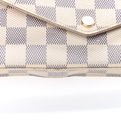 Louis Vuitton Damier Azur Pochette Felicie Chain Wallet Rose Ballerine 19 of 24