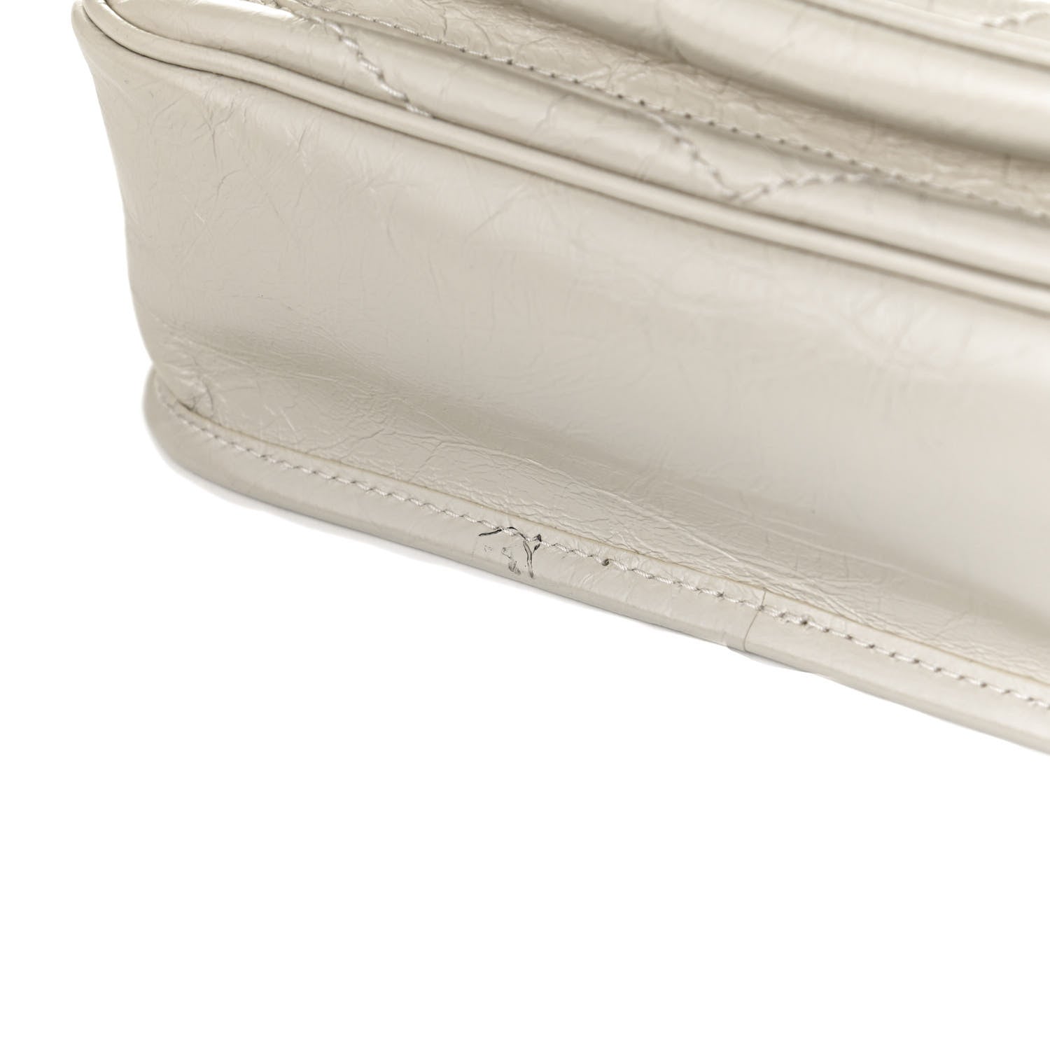 Saint Laurent Crinkled Calfskin Matelasse Monogram Baby Niki Chain Satchel Crema Soft 12 of 14
